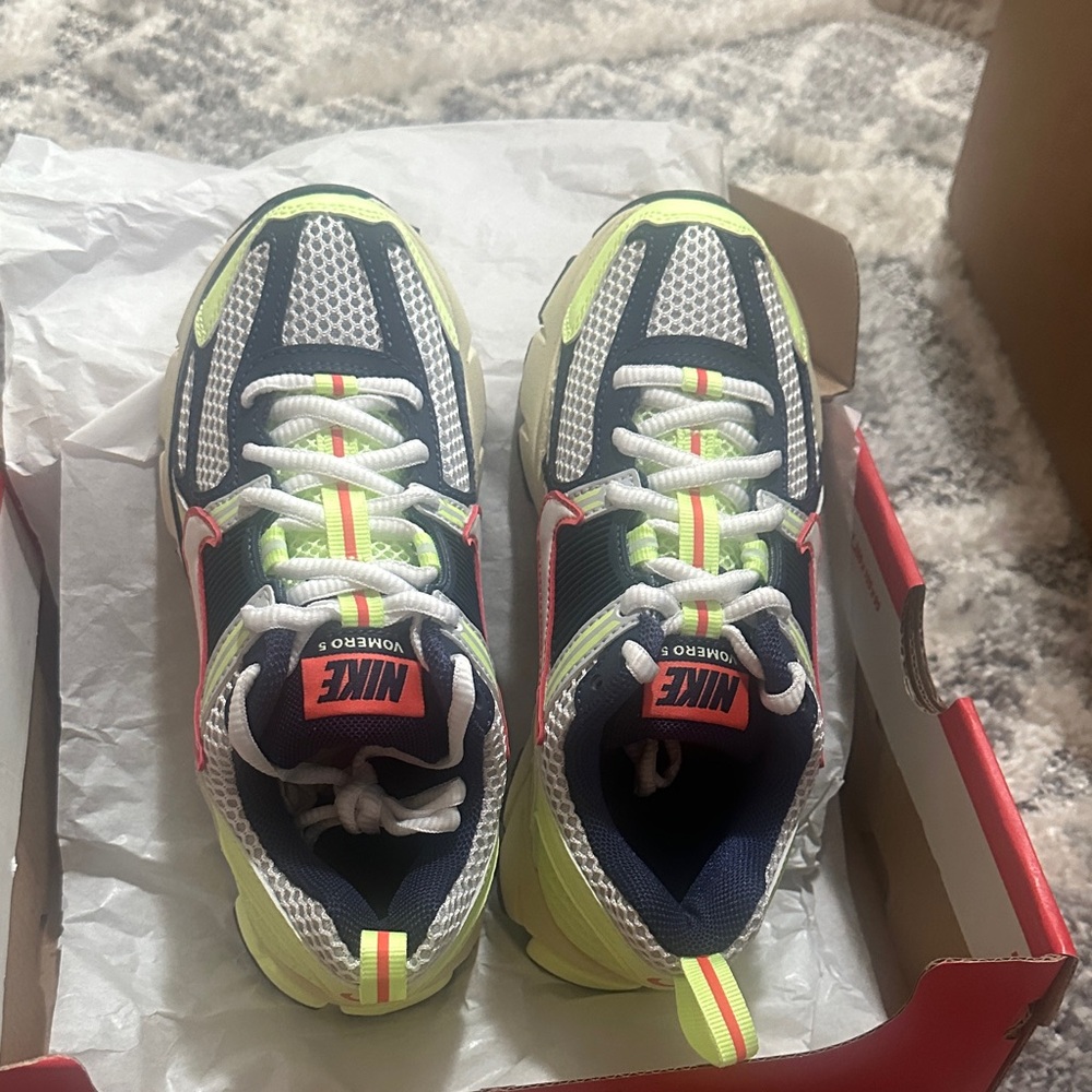 Nike Kids' Neon Green and Navy Sneakers
